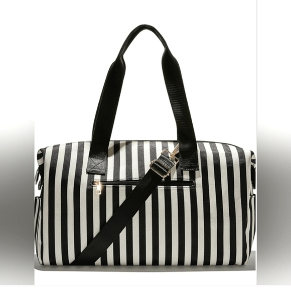 Alice + Olivia, Duffle Bag, Black and White‎ Stripe, NWT - Picture 3 of 11